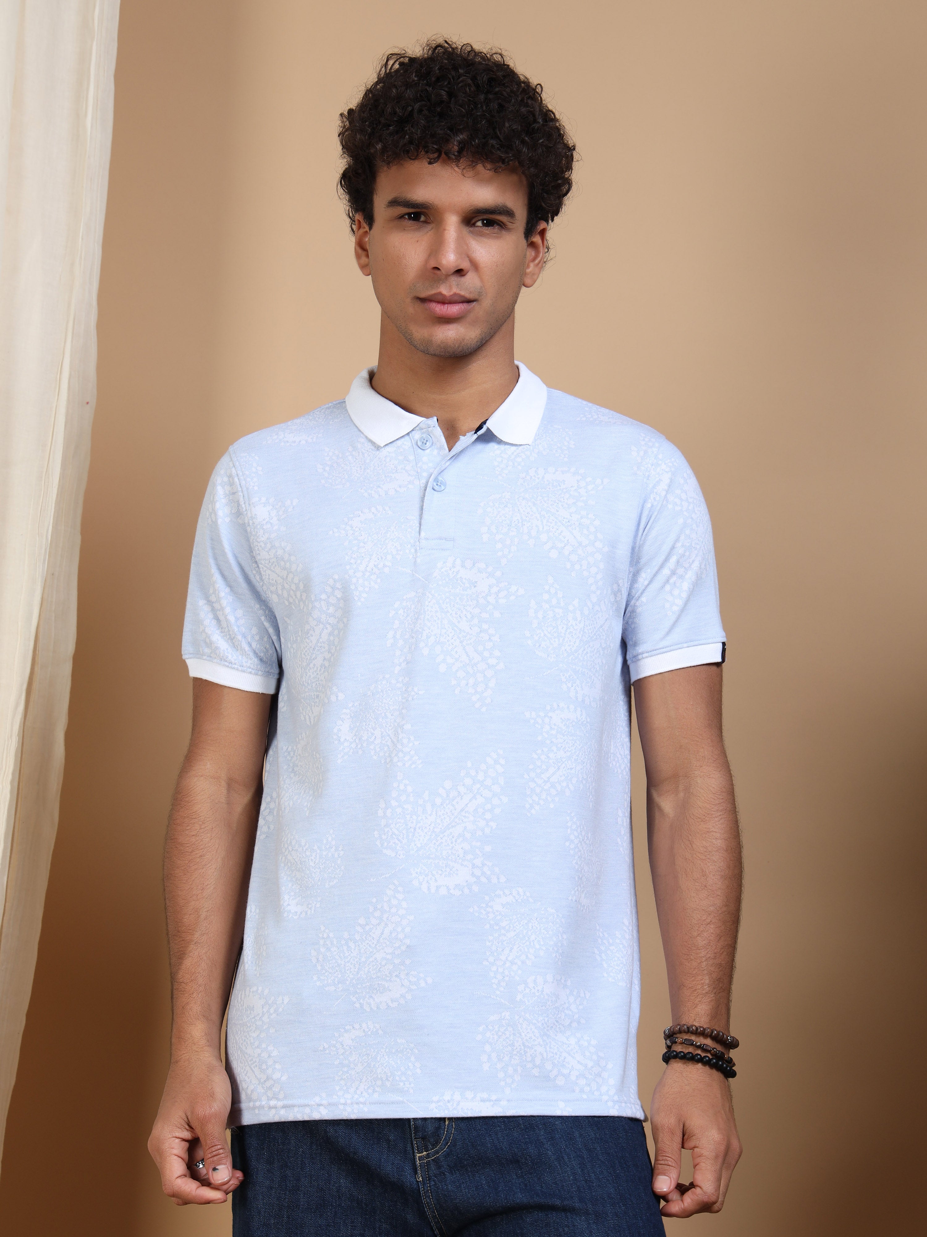 MEN'S BLUE SLIM FIT POLO T SHIRT
