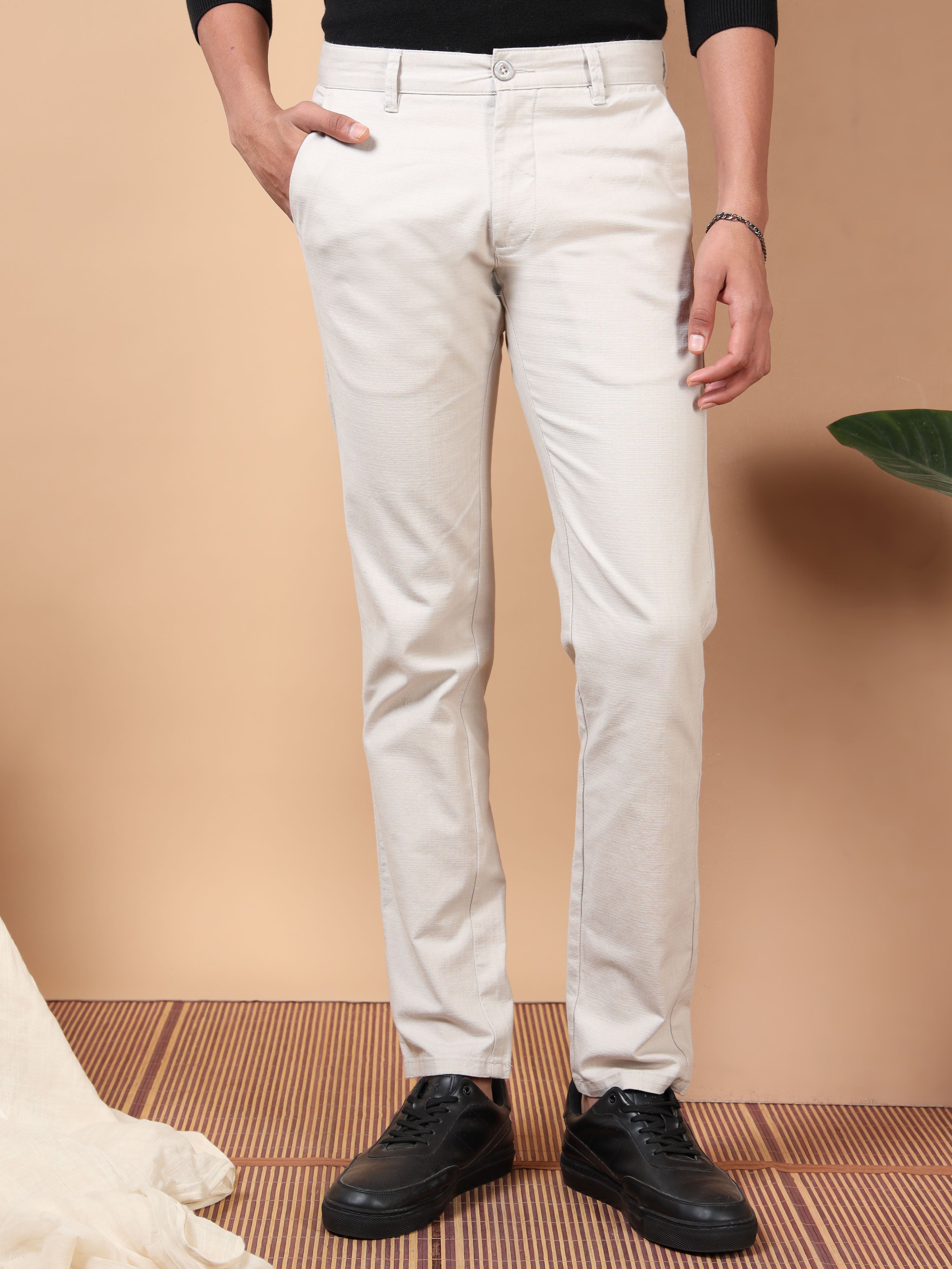 MEN'S PAWN SOLID SLIM FIT TROUSER
