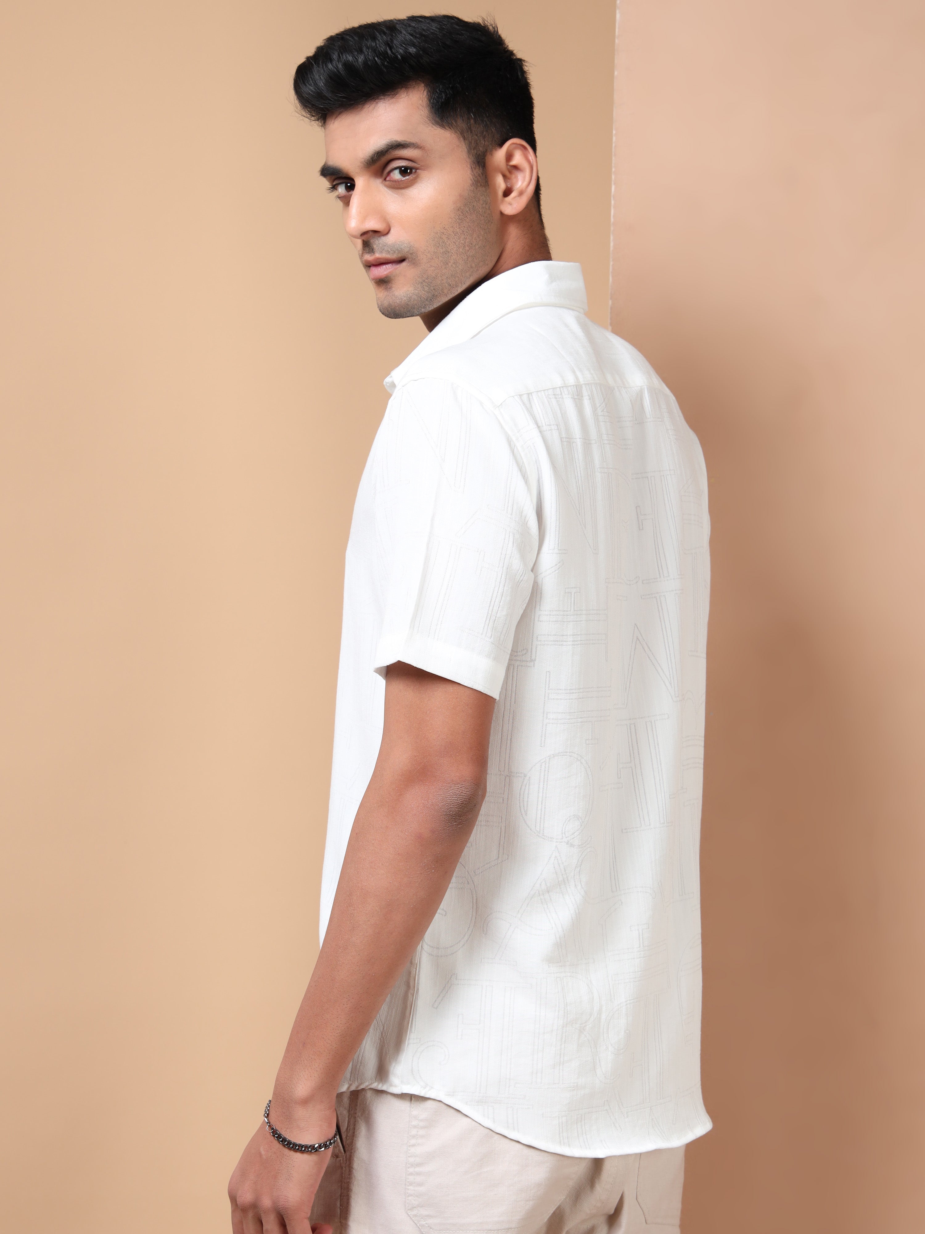 MEN'S WHITE SOLID SLIM FIT SHIRT