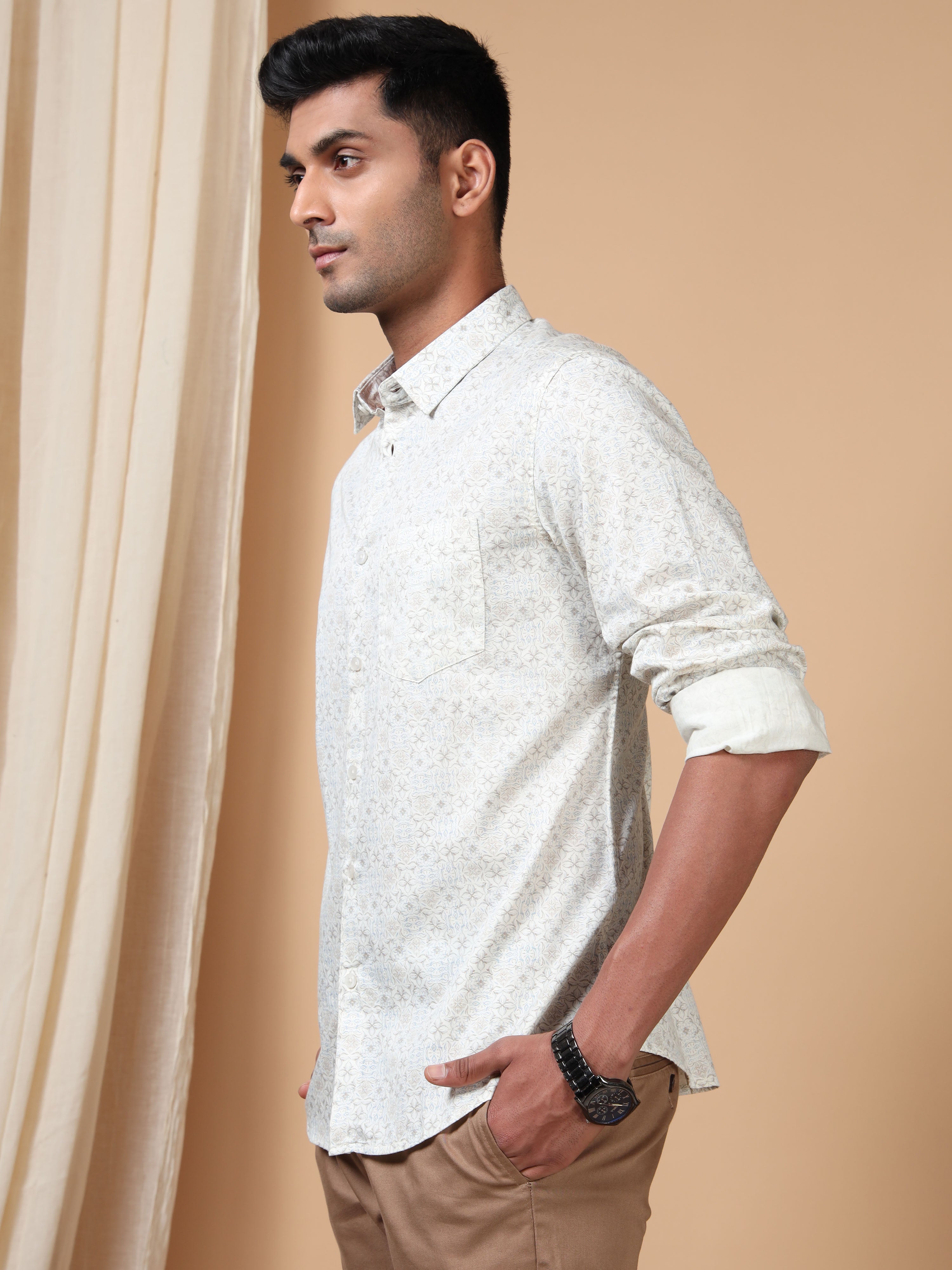 MEN'S SANDEL PRINT SLIM FIT SHIRT