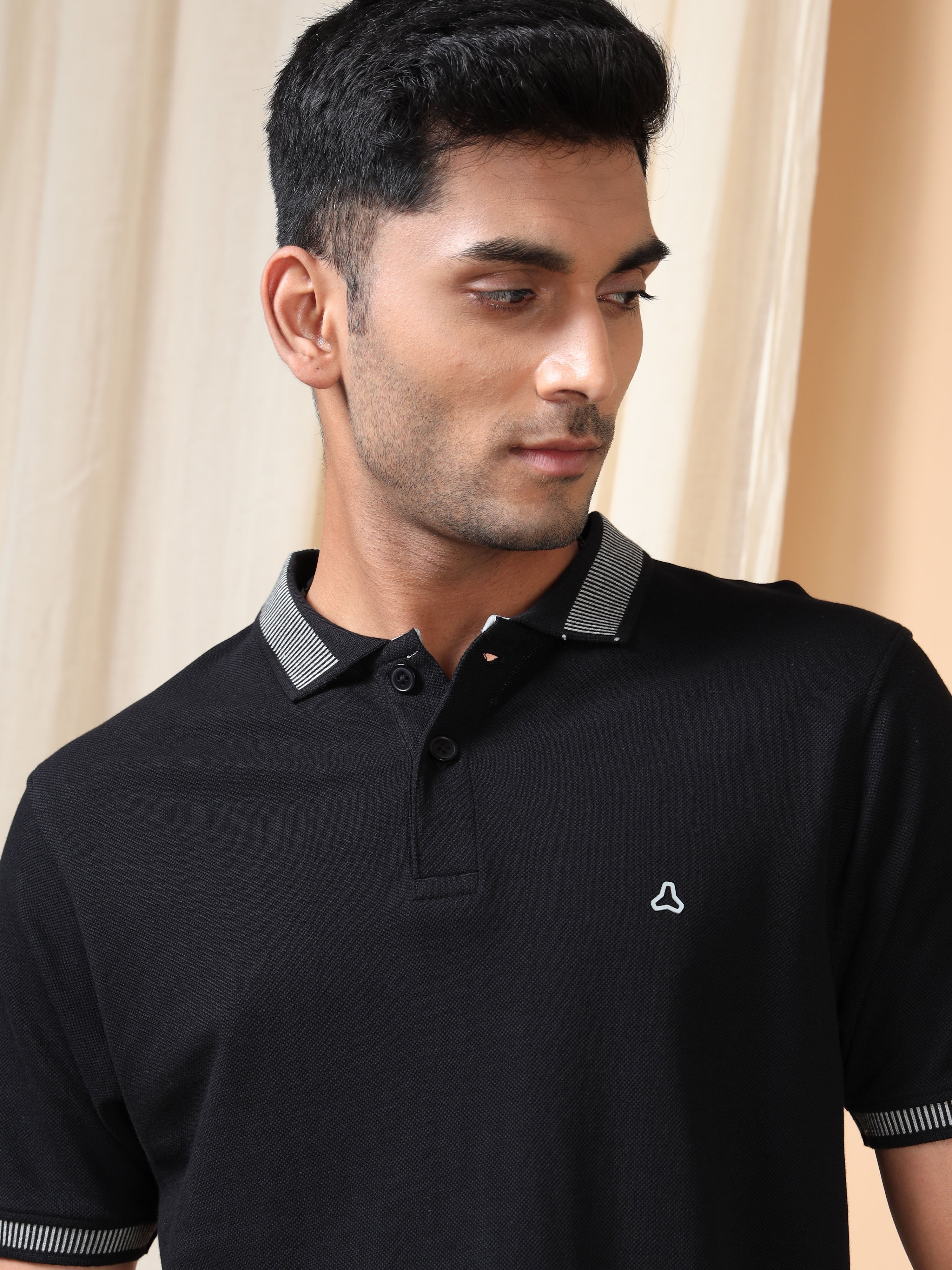 MEN'S BLACK SLIM FIT  POLO TSHIRT