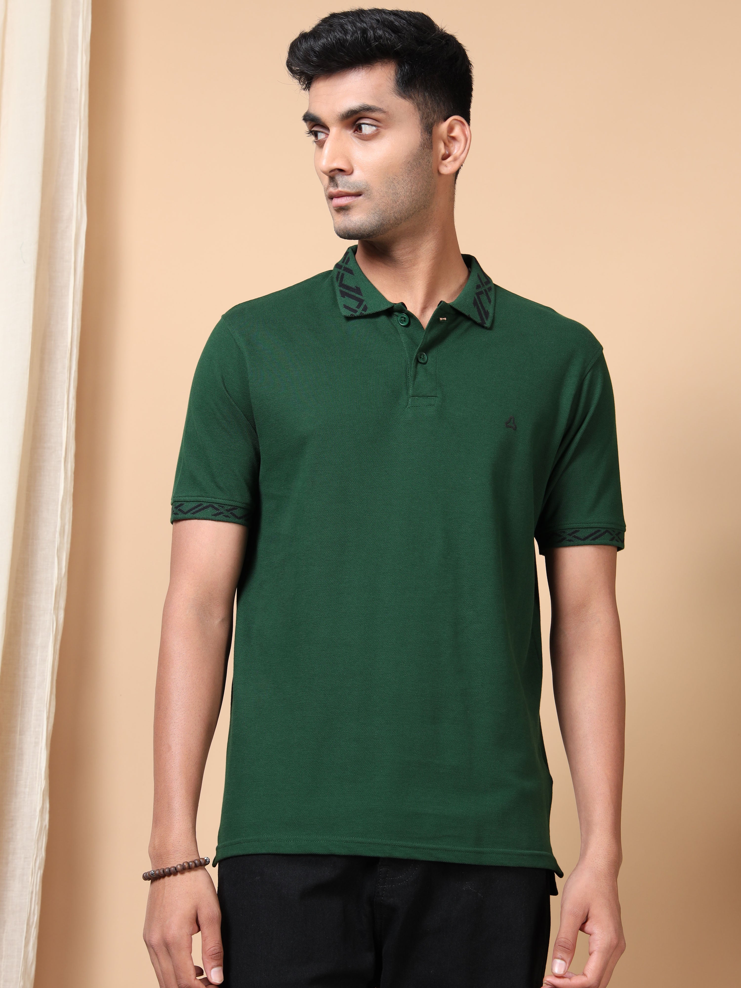 MEN'S DK GREEN SLIM FIT POLO TSHIRT