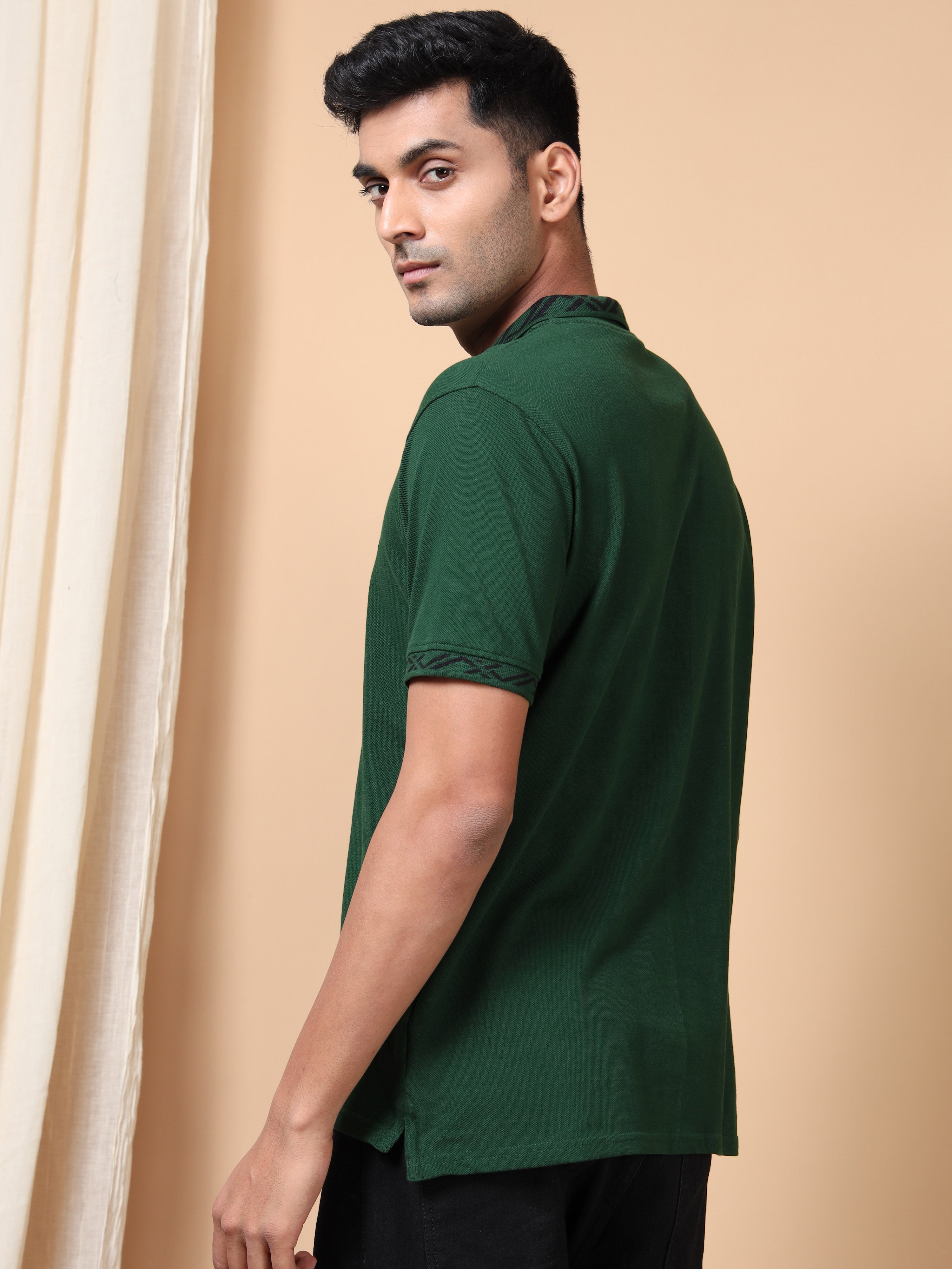 MEN'S DK GREEN SLIM FIT POLO TSHIRT