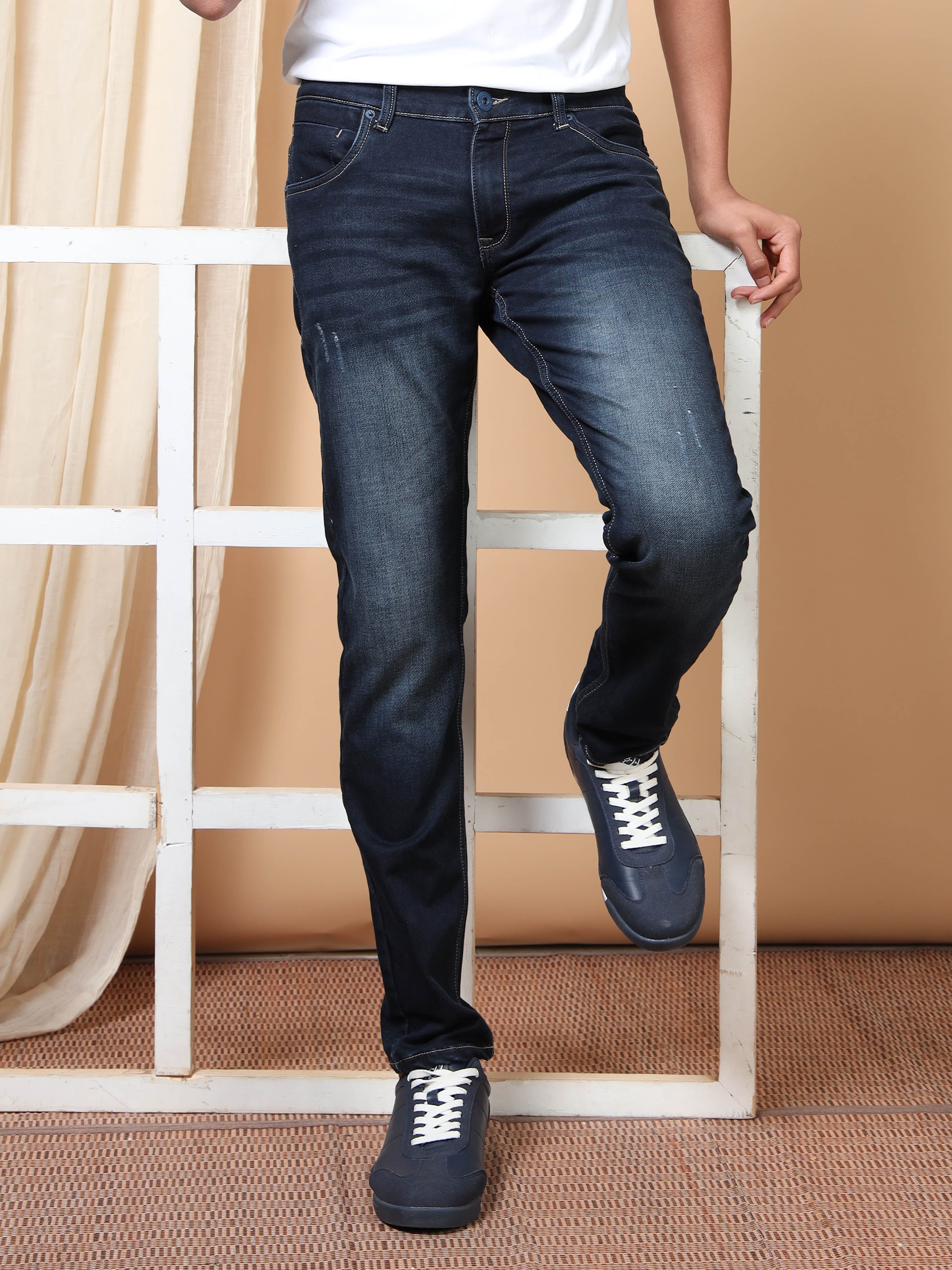 MEN'S Navy SOLID SLIM FIT JEANS