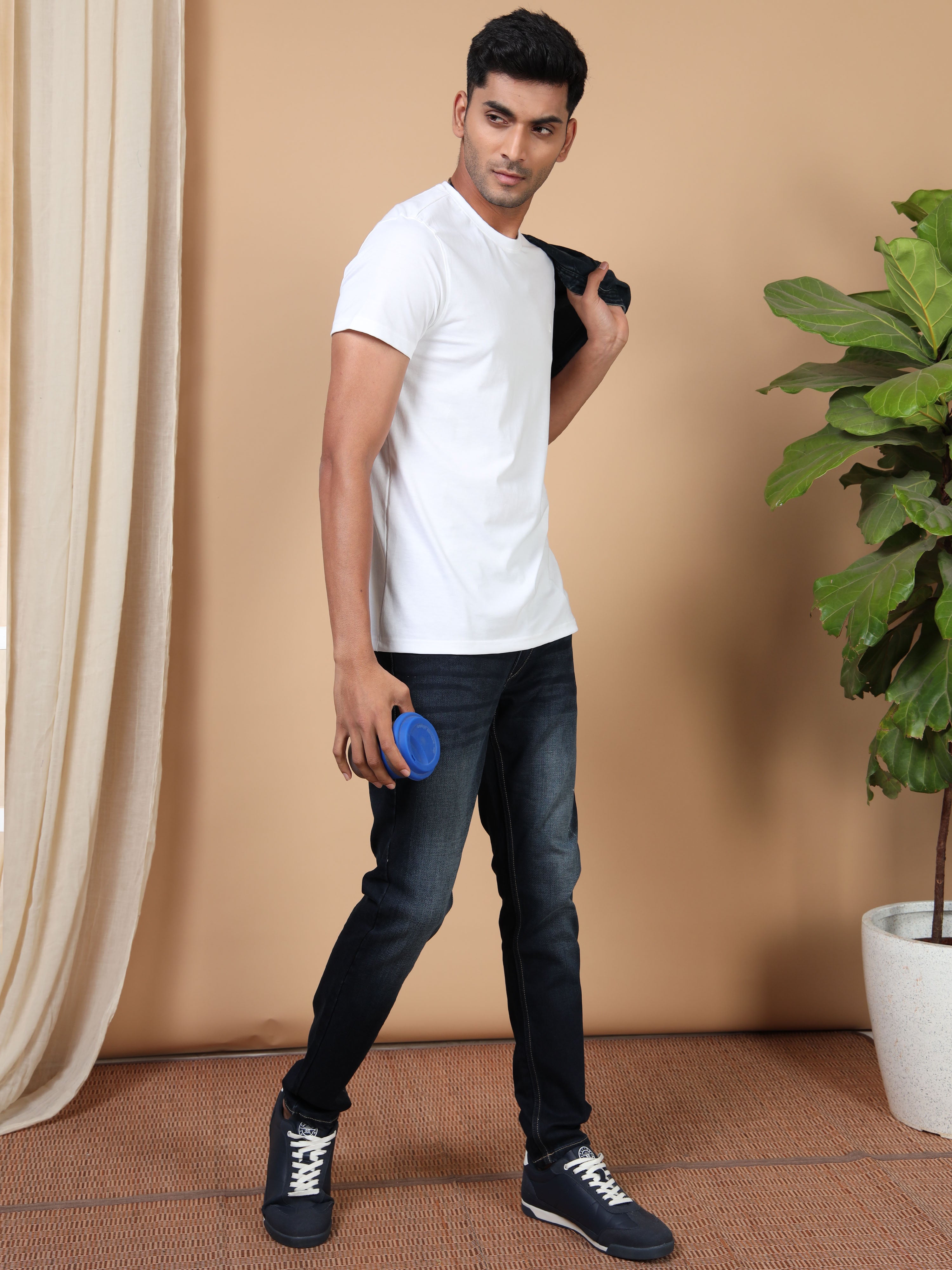 MEN'S Navy SOLID SLIM FIT JEANS