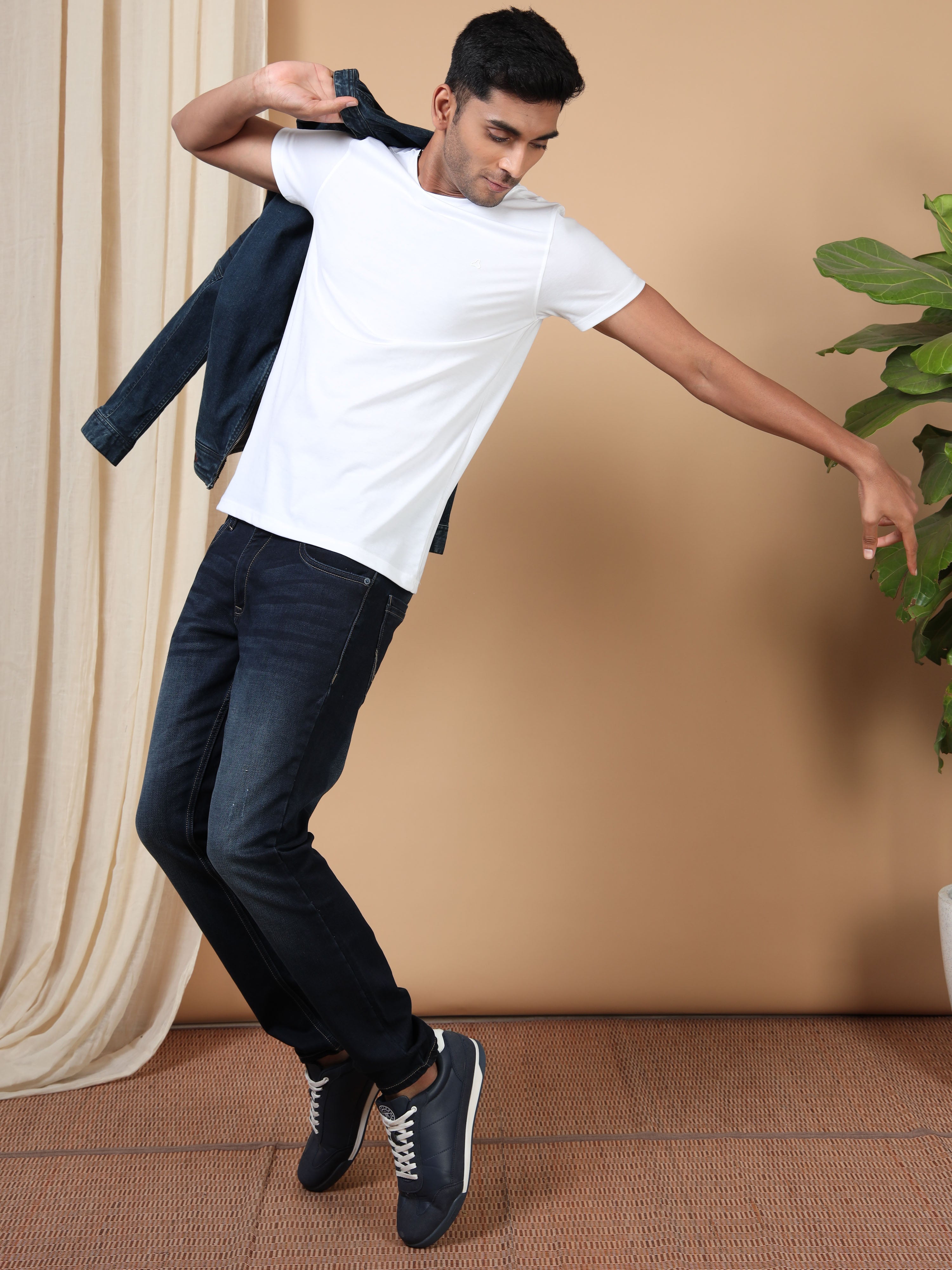 MEN'S Navy SOLID SLIM FIT JEANS