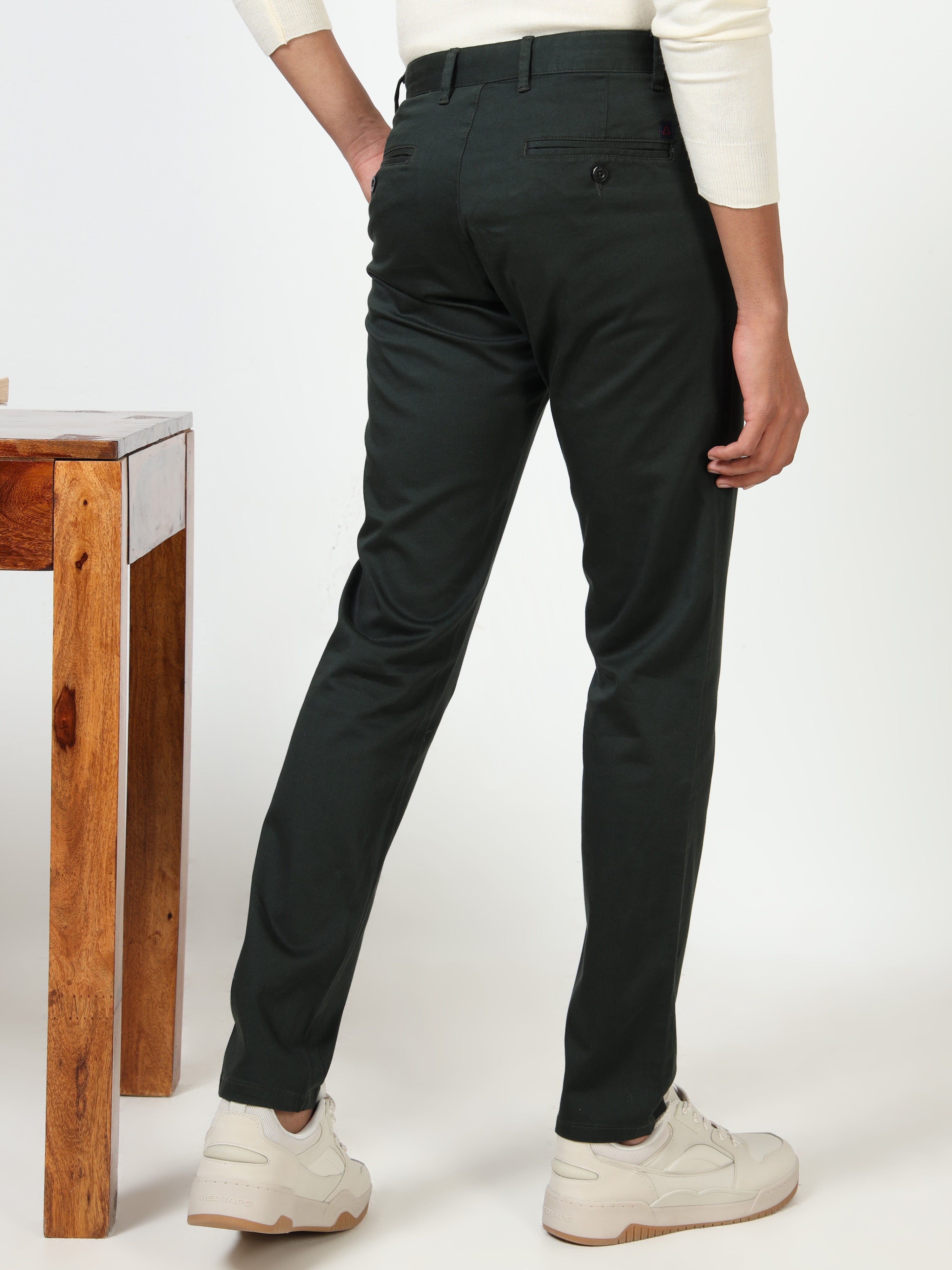 MEN'S BT.GREEN SOLID SLIM FIT TROUSER