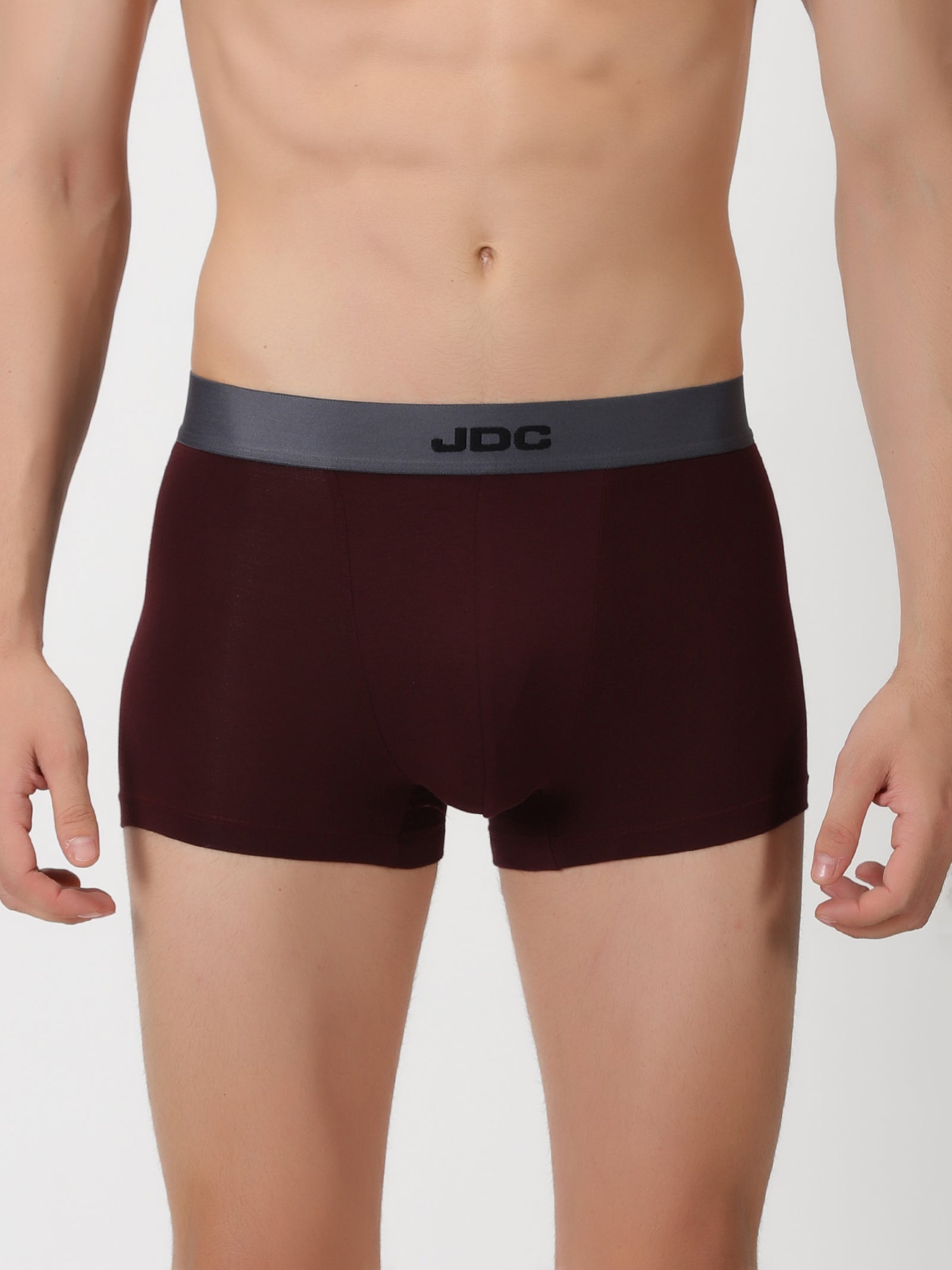 MEN'S MAROON SOLID REGULAR FIT TRUNK