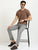 MEN'S GREY CHECKED SLIM FIT TROUSER