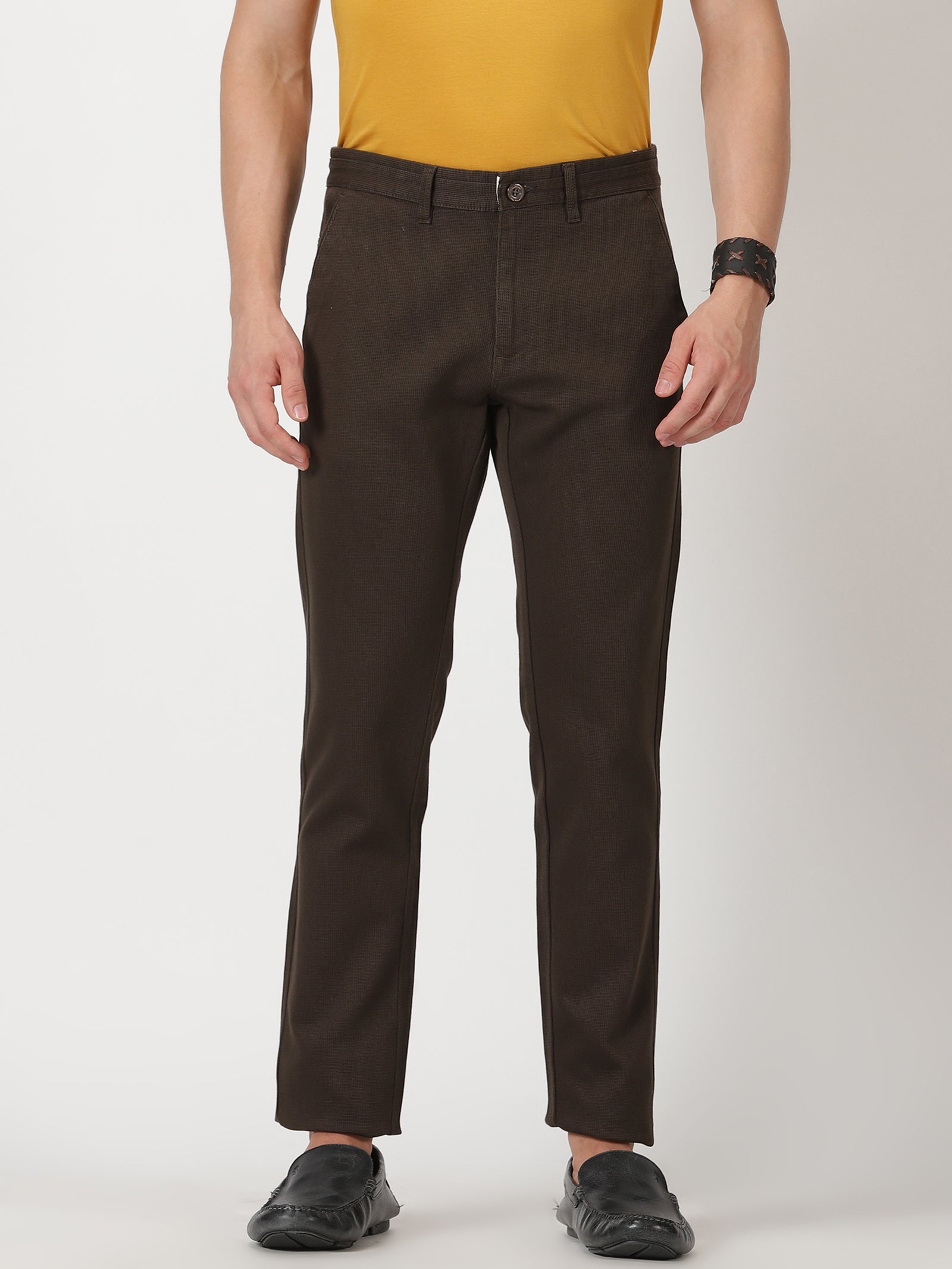 MEN'S DK OLIVE SOLID JASON FIT TROUSER