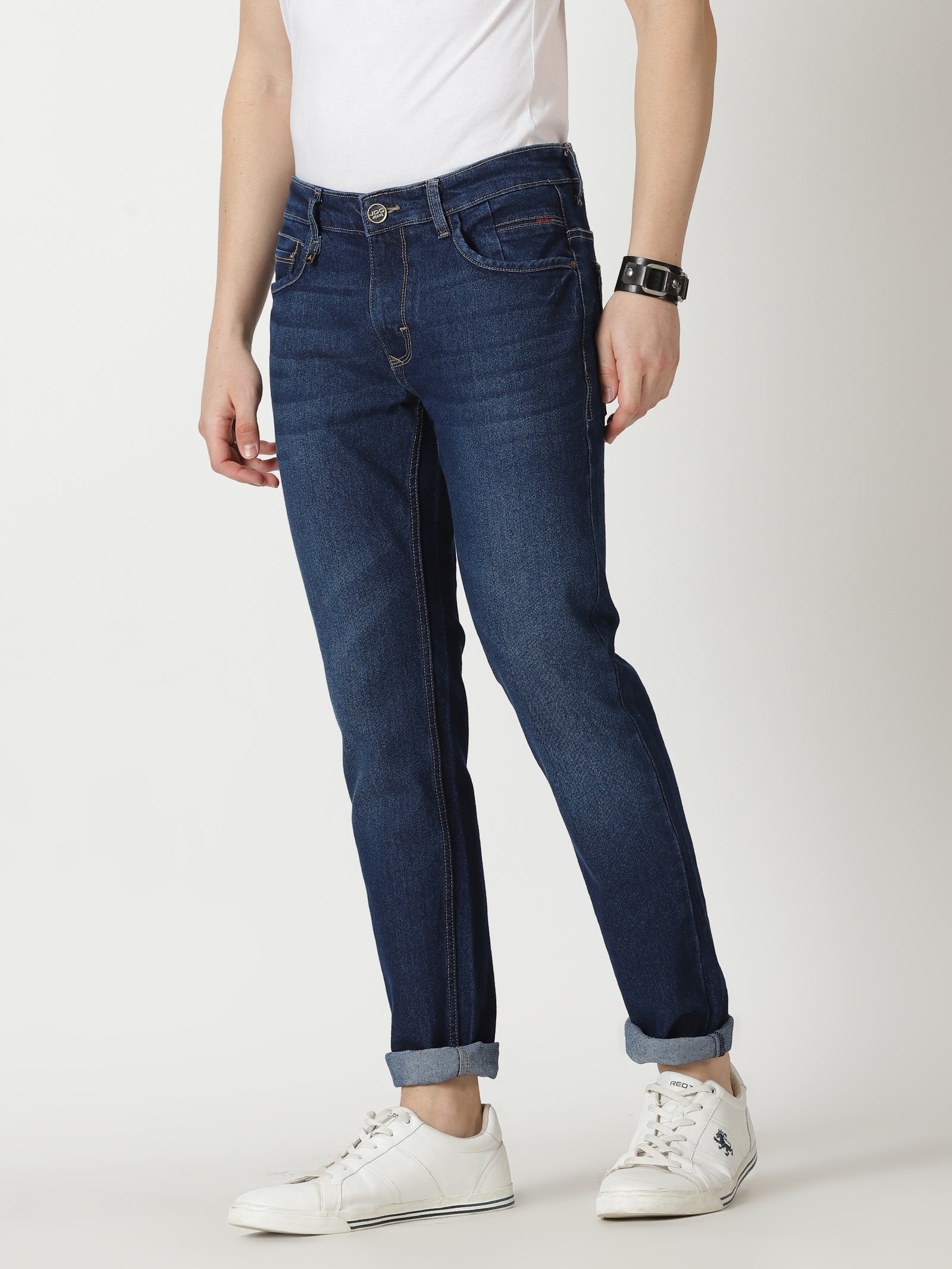 MEN'S DK BLUE SOLID JASON FIT JEANS