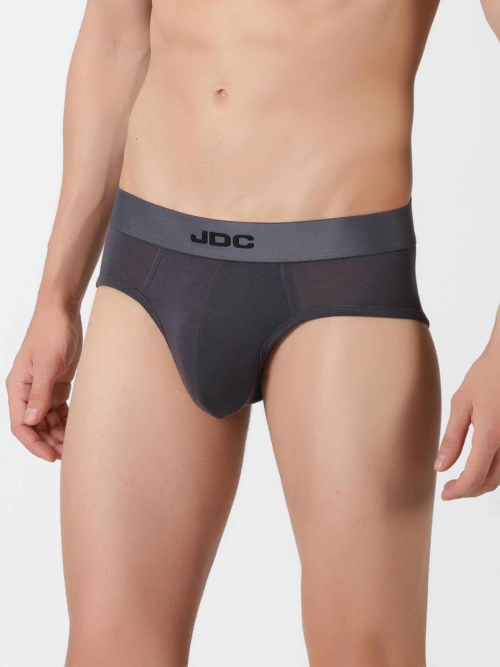 MEN'S Grey SOLID REGULAR FIT BRIEF