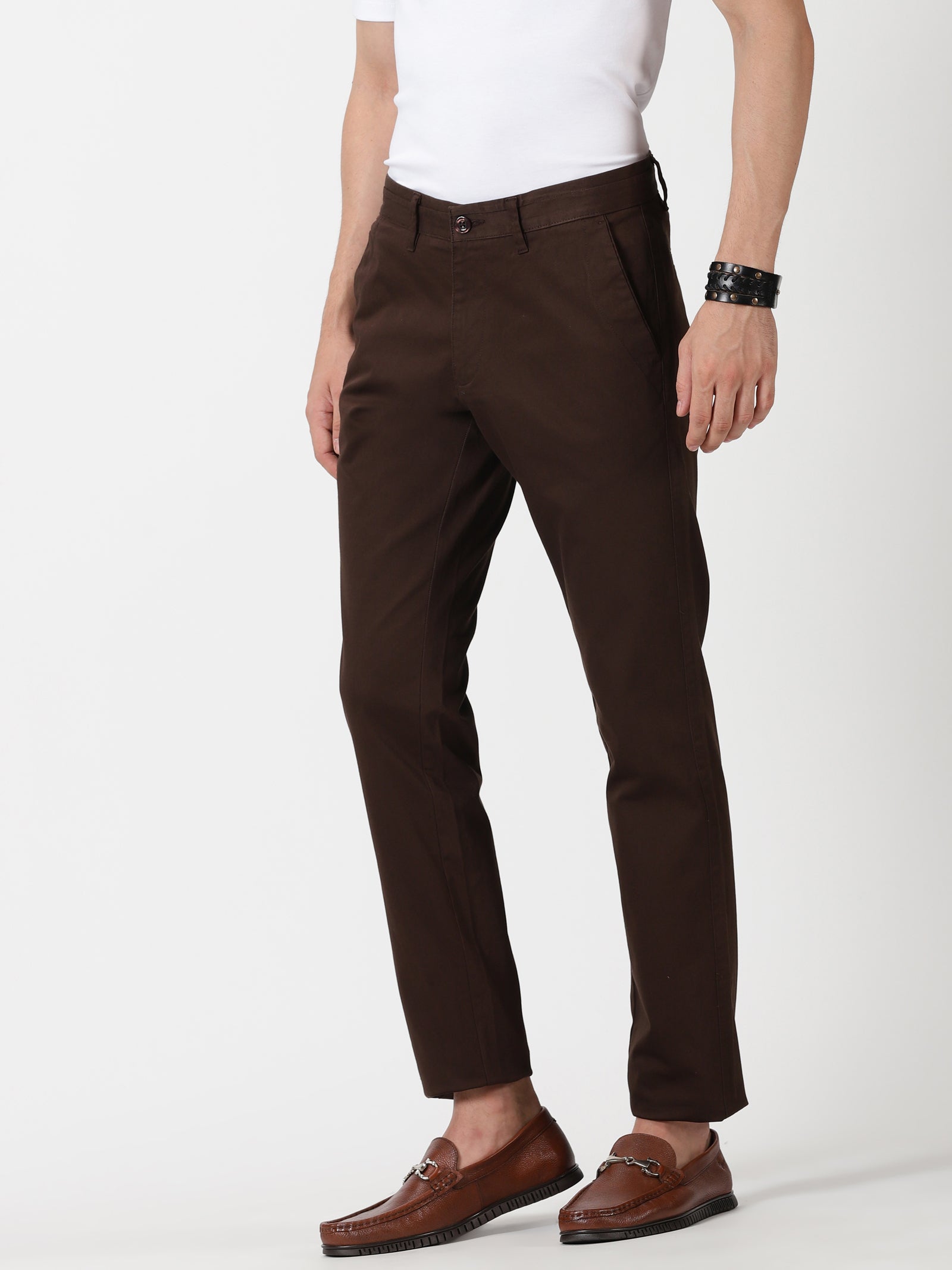 Buy Van Heusen Sport Brown Slim Fit Trousers for Mens Online  Tata CLiQ
