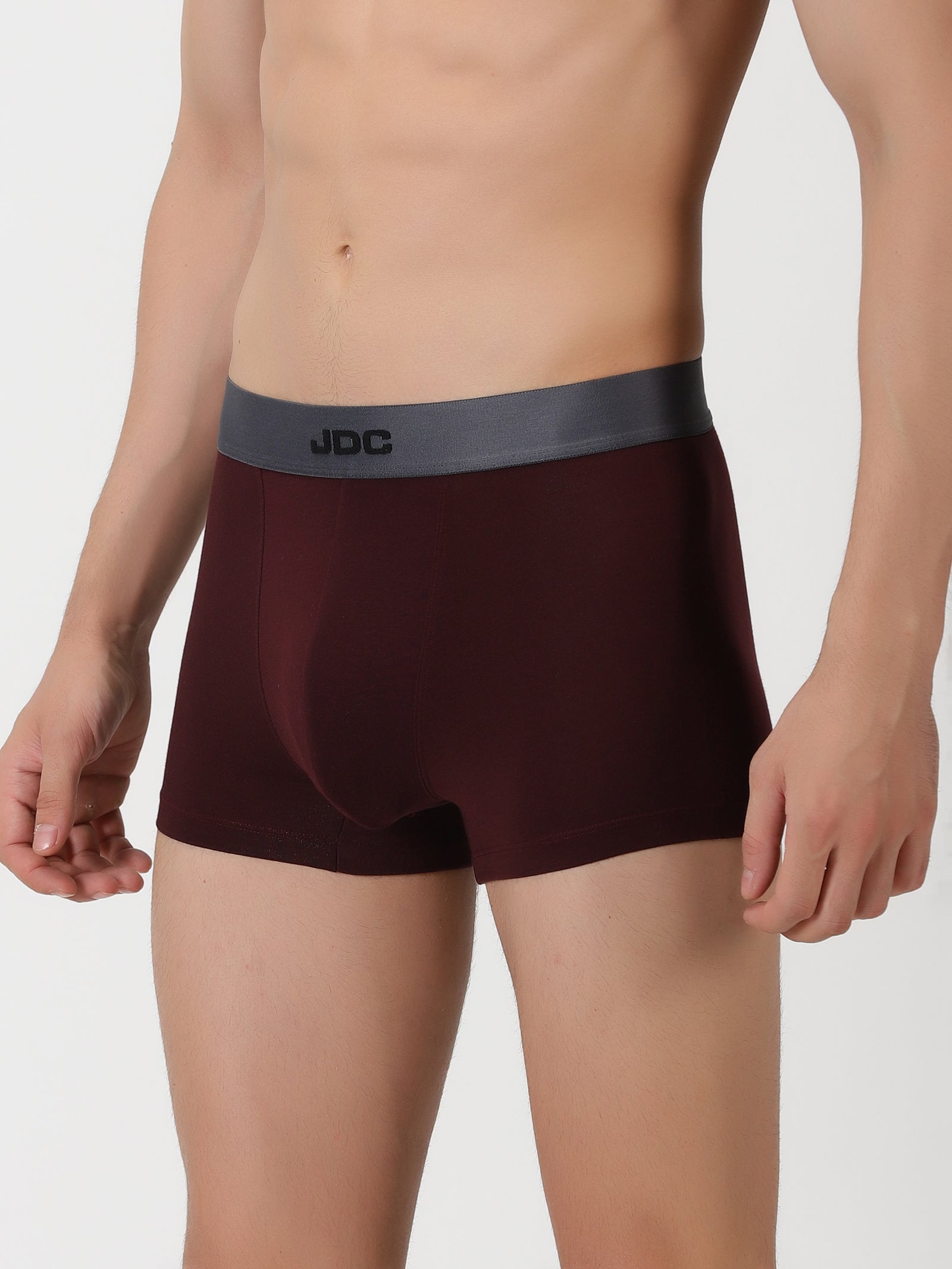 MEN'S MAROON SOLID REGULAR FIT TRUNK