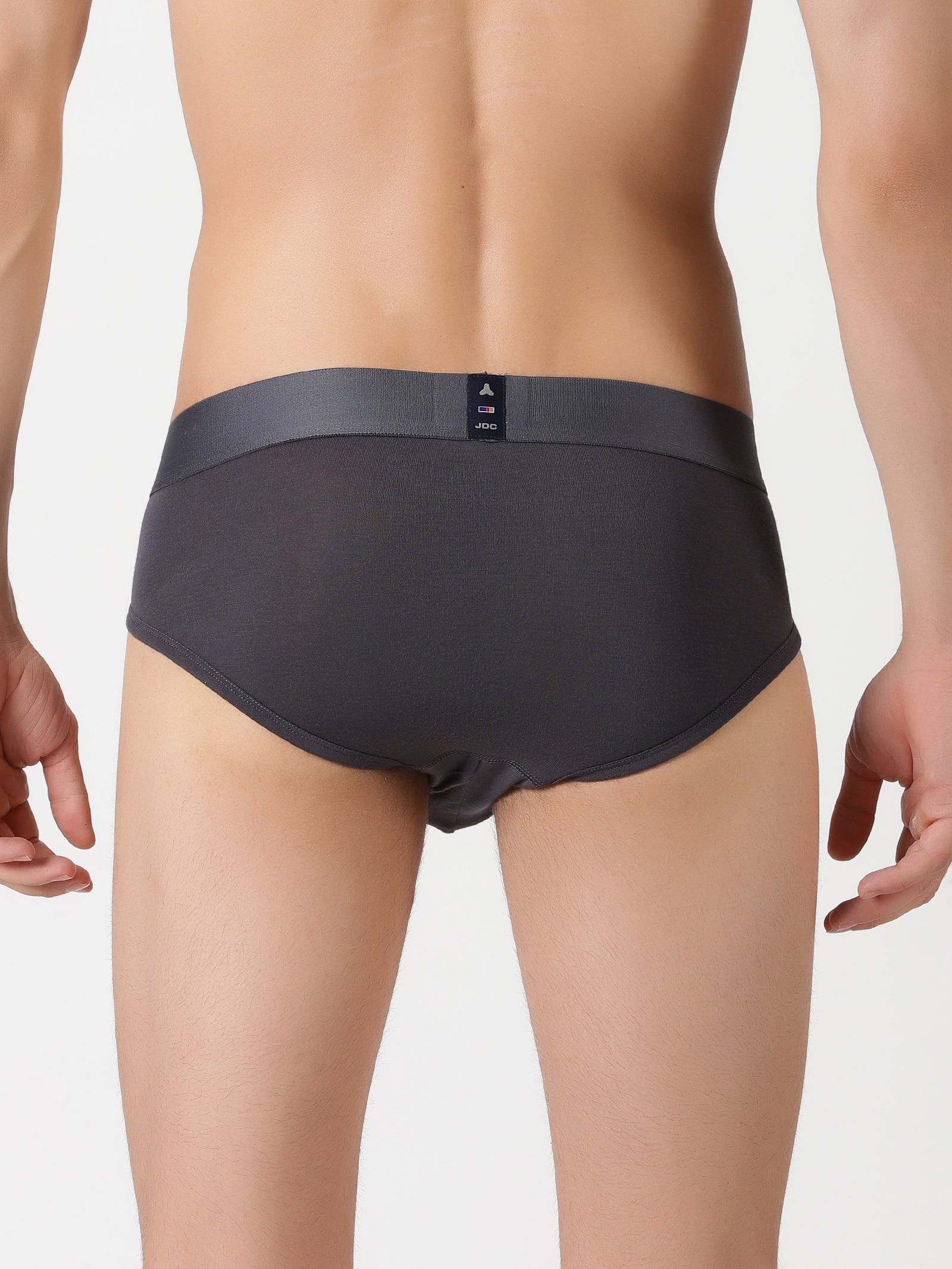 MEN'S Grey SOLID REGULAR FIT BRIEF