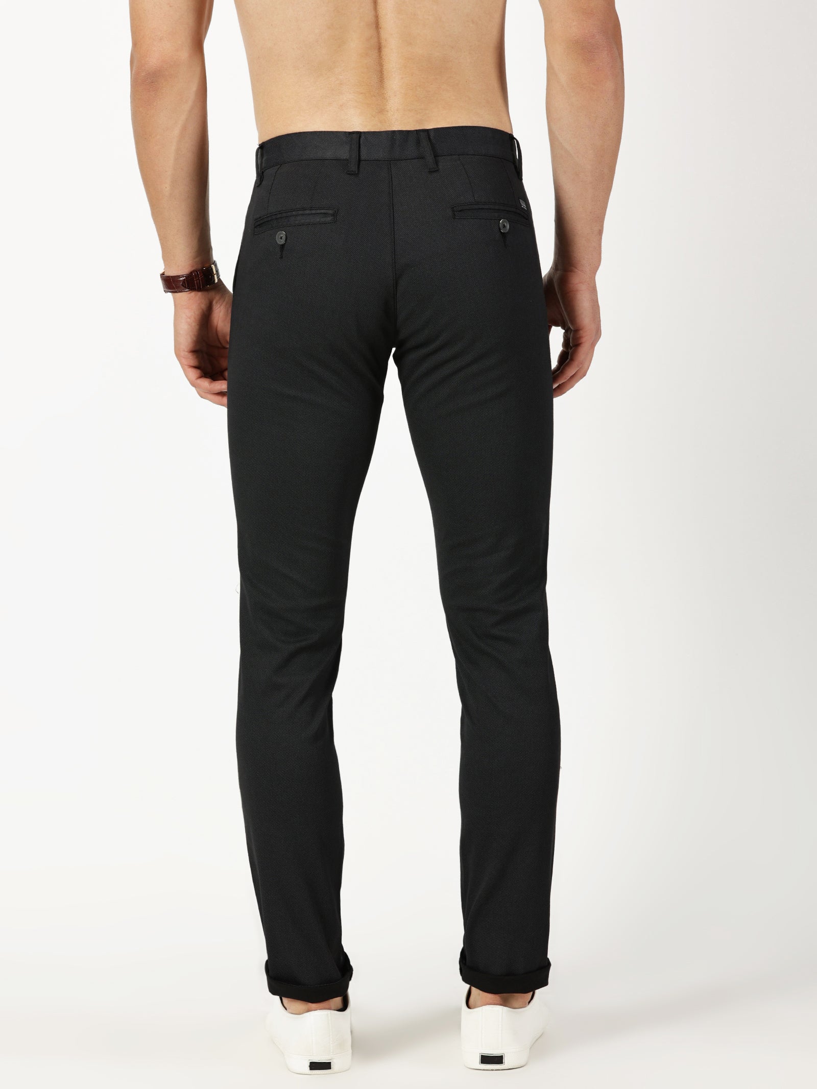 MEN'S BLACK PRINT JASON FIT TROUSER