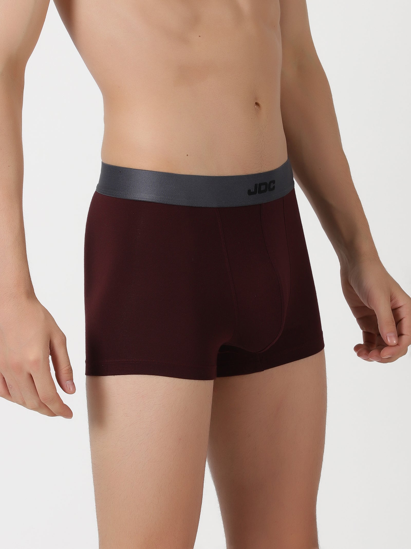 MEN'S MAROON SOLID REGULAR FIT TRUNK