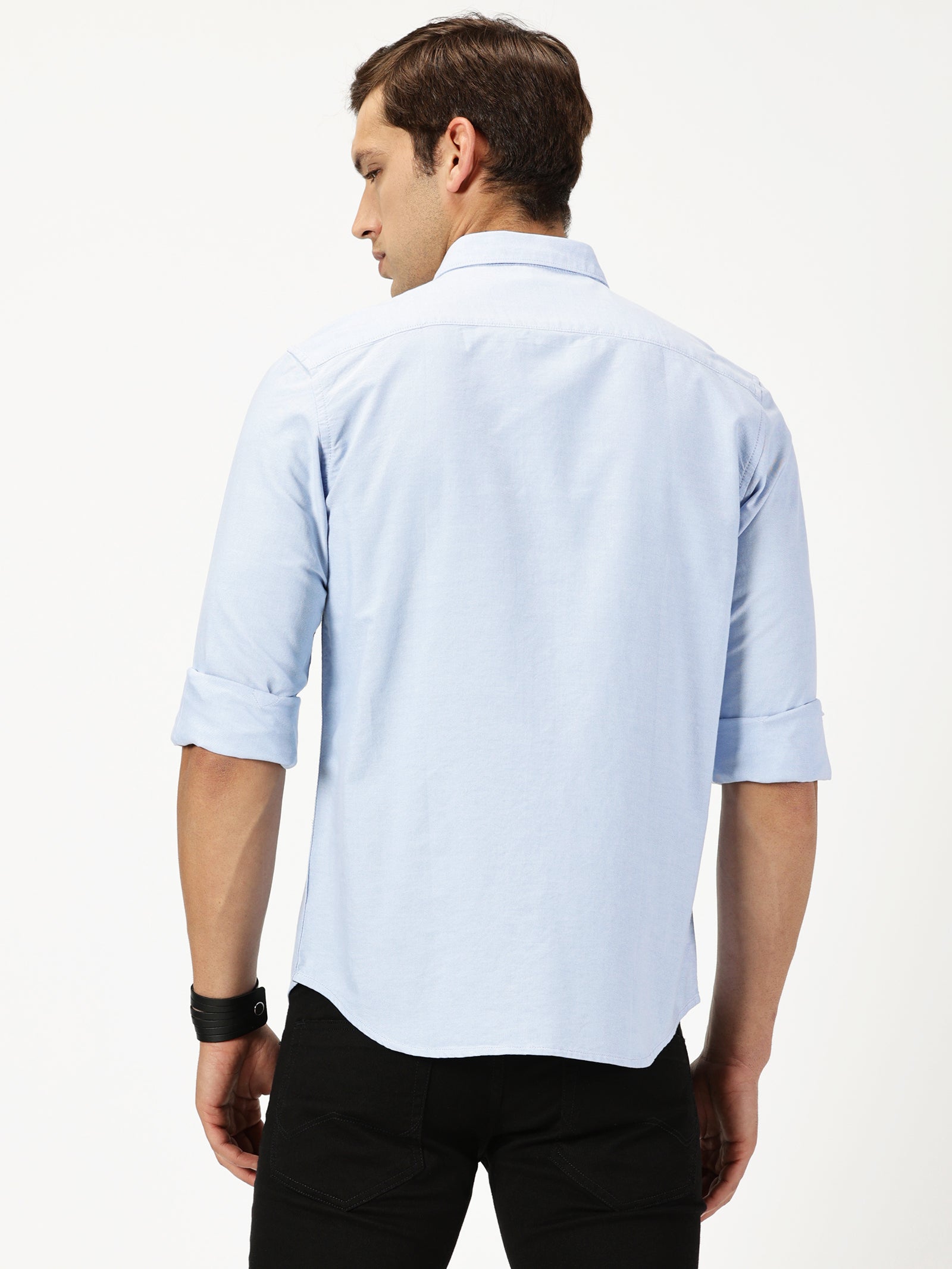 MEN'S LT BLUE SOLID SLIM FIT SHIRT