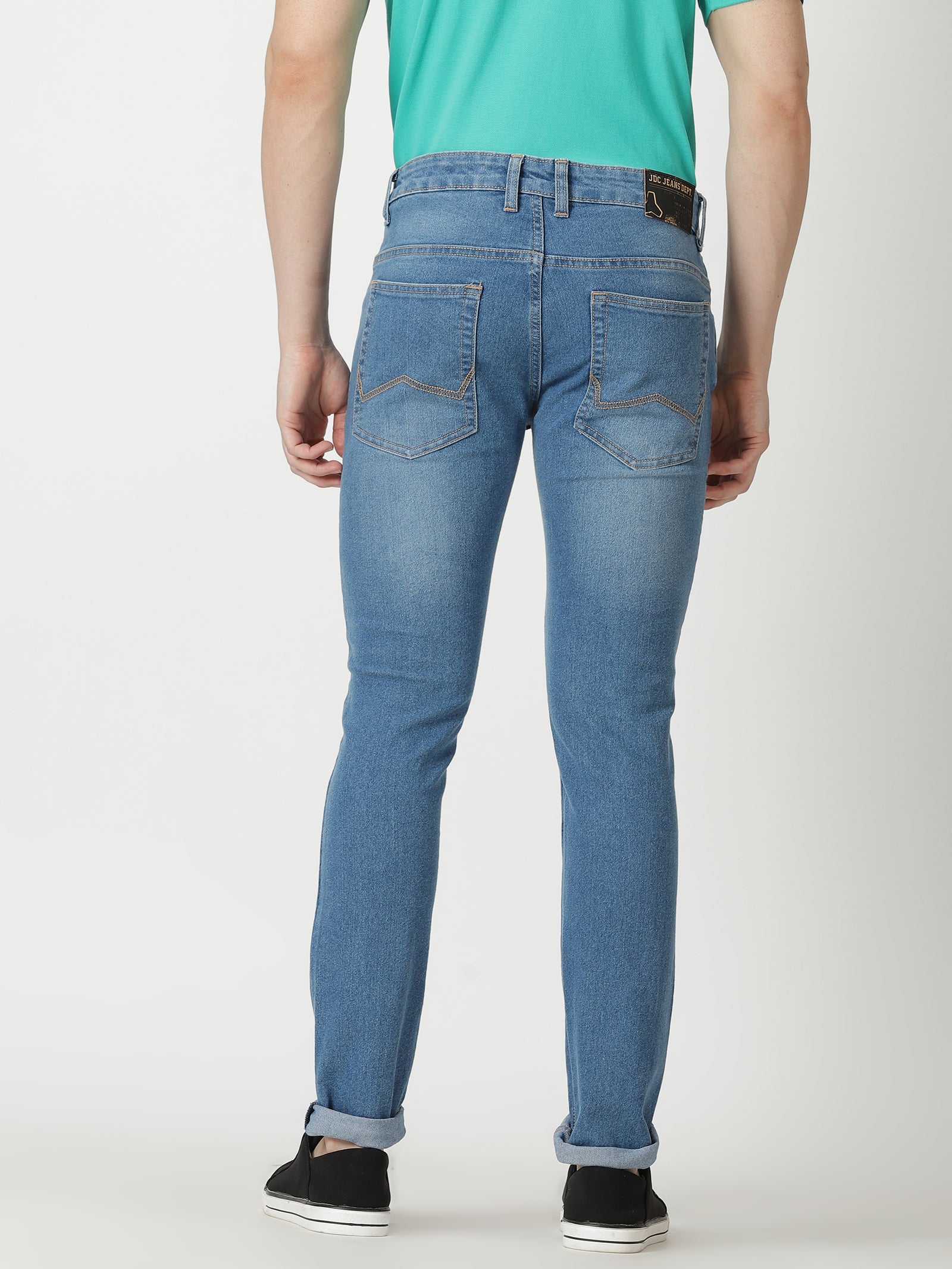 MEN'S BLUE SOLID JASON FIT JEANS