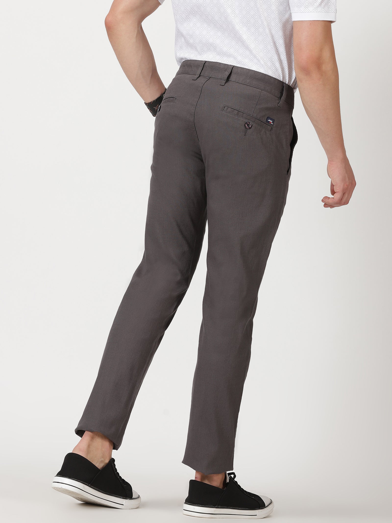 MEN'S DK GREY SOLID JASON FIT TROUSER