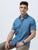 MEN'S STEEL BLUE-SOLID SLIM FIT SHIRT