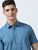 MEN'S STEEL BLUE-SOLID SLIM FIT SHIRT