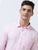 MEN'S  LINEN PINK  SOLID  SLIM FIT SHIRT