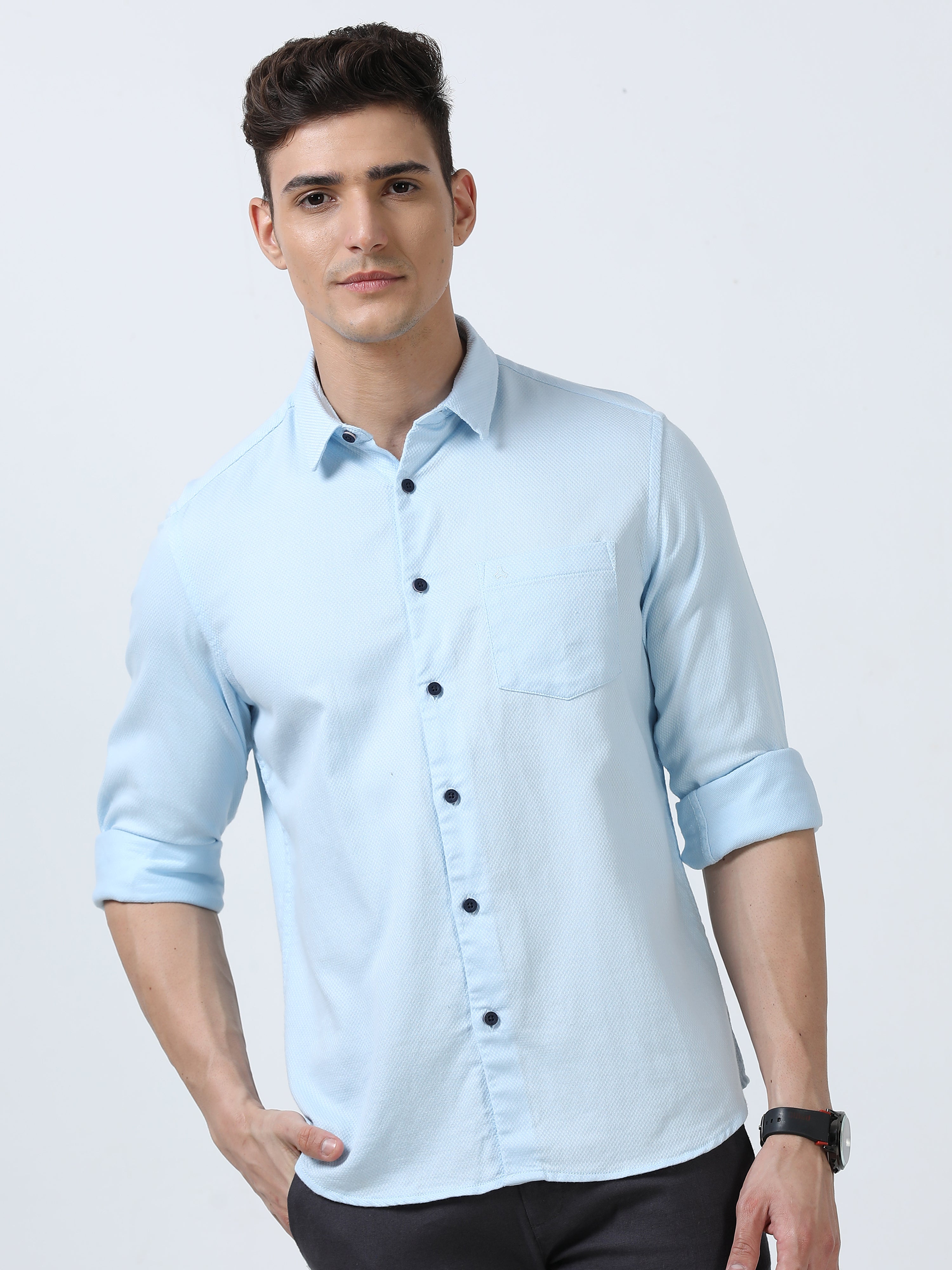 MEN'S OZONE-SOLID SLIM FIT SHIRT