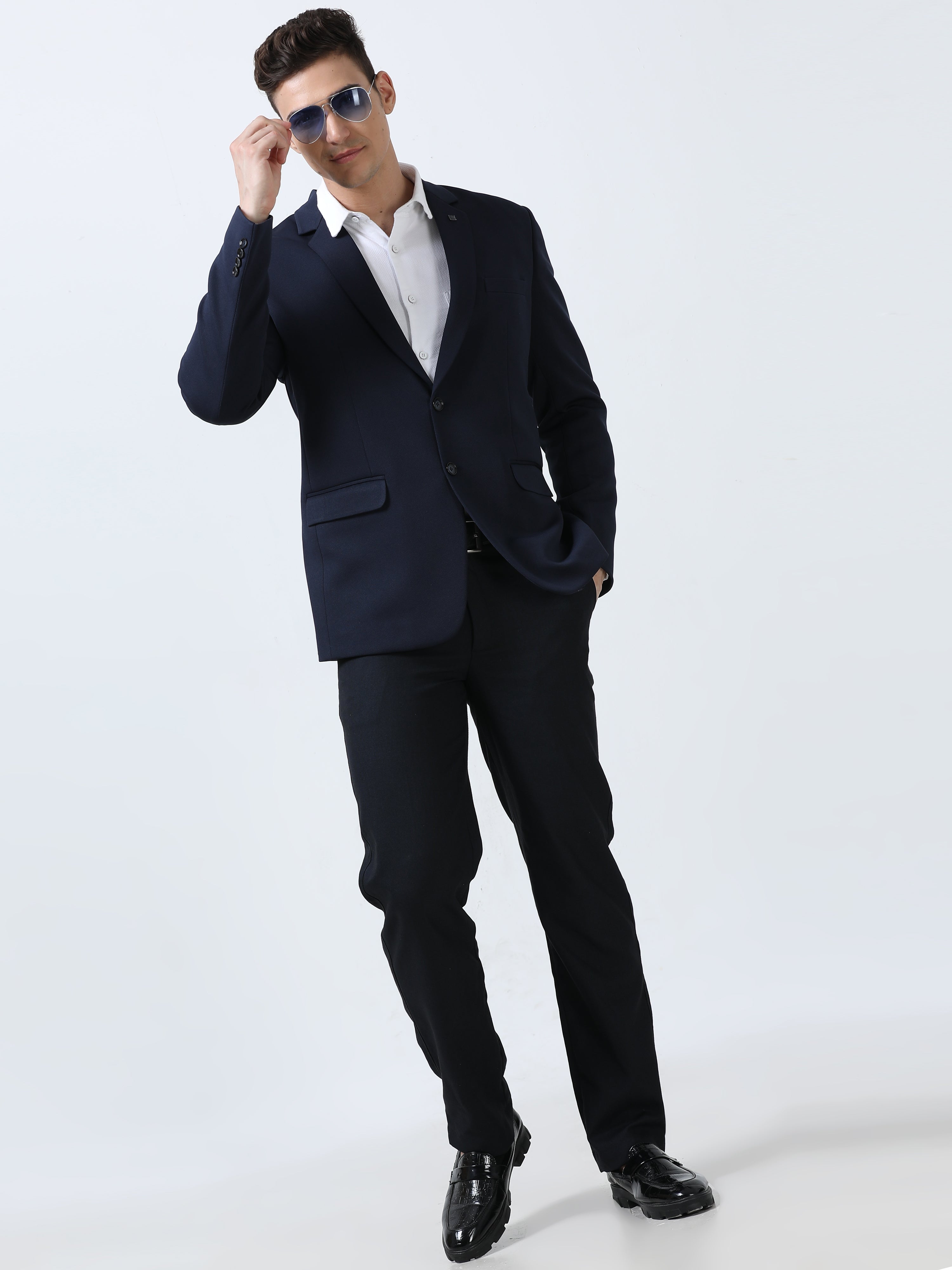 MEN'S DK.NAVY SOLID SLIM FIT BLAZER