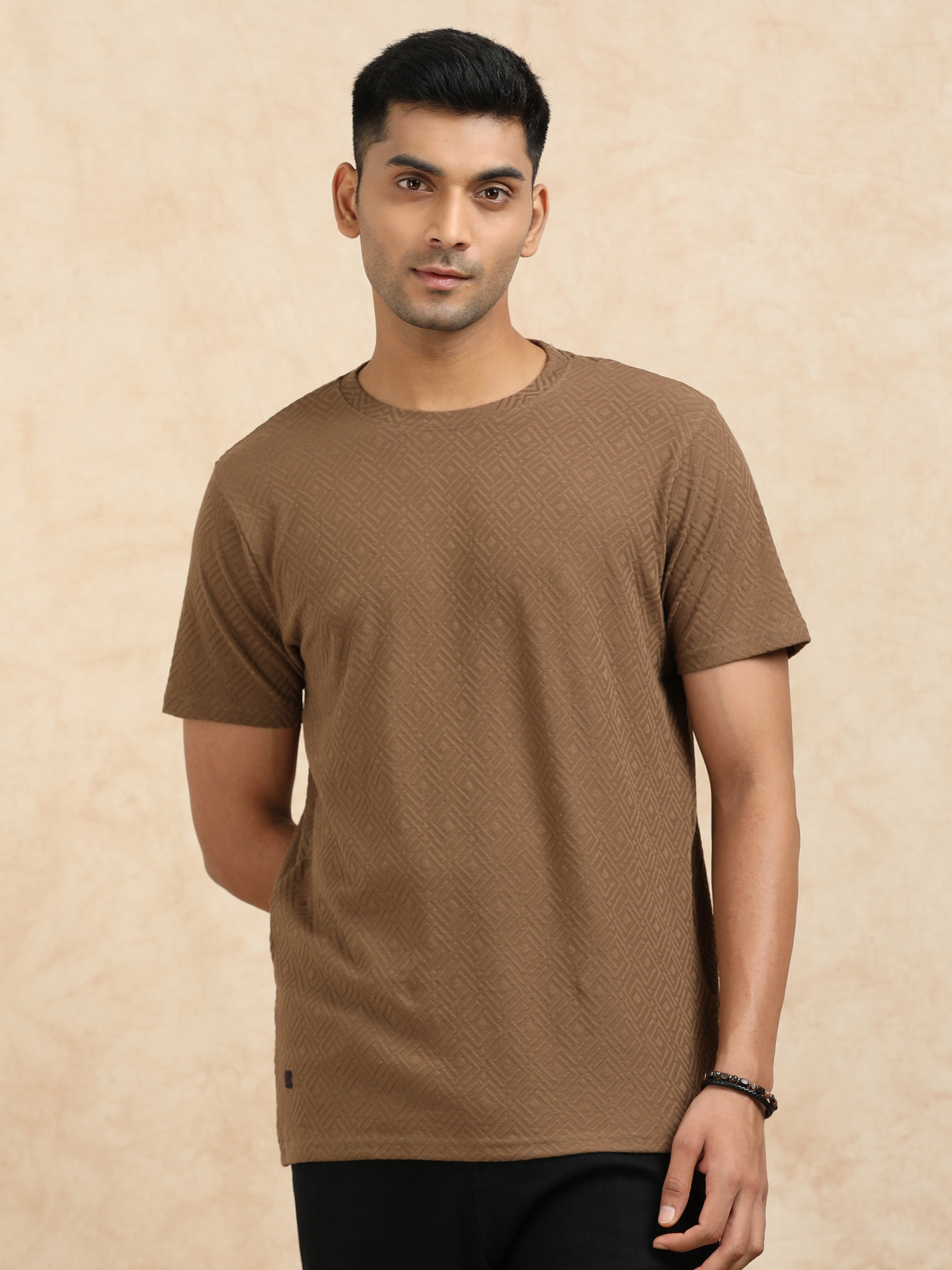 MEN'S BROWN SLIM FIT T SHIRT