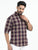 MEN'S MAROON CHECKS SLIM FIT SHIRT