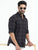 MEN'S BLACK CHECKS SLIM FIT SHIRT