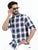 MEN'S NAVY CHECKS SLIM FIT SHIRT