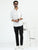 MEN'S EGGRU WHITE  STRIPES SLIM FIT SHIRT