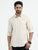 MEN'S BEIGE PRINT SLIM FIT SHIRT