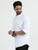 MEN'S WHITE SOLID SLIM FIT SHIRT