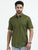 MEN'S OLIVE SOLID SLIM FIT SHIRT