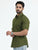 MEN'S OLIVE SOLID SLIM FIT SHIRT