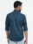 MEN'S P.BLUE  PRINT SLIM FIT SHIRT