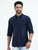 MEN'S BLUE SOLID SLIM FIT DENIM SHIRT