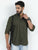 MEN'S GREEN PLAIN SLIM FIT SHIRT