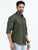 MEN'S GREEN PLAIN SLIM FIT SHIRT