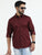 MEN'S MAROON SOLID SLIM FIT SHIRT