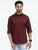 MEN'S MAROON SOLID SLIM FIT SHIRT