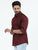 MEN'S MAROON SOLID SLIM FIT SHIRT