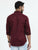 MEN'S MAROON SOLID SLIM FIT SHIRT