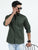 MEN'S BOTTLE GREEN SOLID SLIM FIT SHIRT