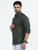 MEN'S BOTTLE GREEN SOLID SLIM FIT SHIRT