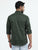 MEN'S BOTTLE GREEN SOLID SLIM FIT SHIRT