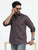 MEN'S MAROON PRINT SLIM FIT SHIRT